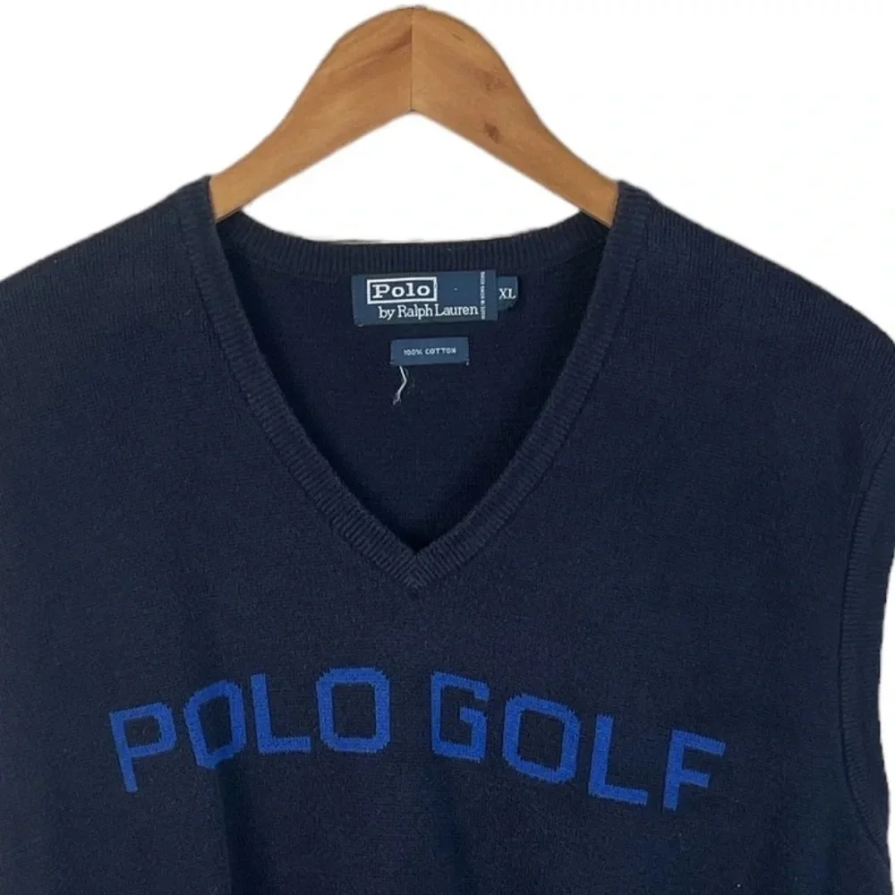 TS424 Mens Vintage Polo Ralph Lauren Designer Golf Sleeveless Sweater Vest XL